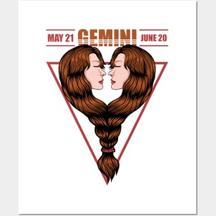 Gemini Zodiac Symbol Posters and Art